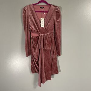 Women’s Wow Couture Dress NEW Medium Pink Gold Accent Side Cut Out